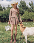 St. Paul Crimson Berry houndstooth mini skirt for vintage-inspired everyday styling
