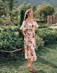 Sophisticated women's jacquard floral dress - Rosevale Dress B
