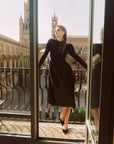 Rose Cape Dress - Raven