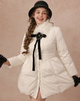 Curve&Plus Snow White Rose Puffer Down Jacket
