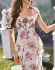 Violette Iris im Wind Gewiegt Kleid