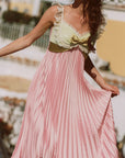 Whimsical Sunlit Blush Pleated Dress