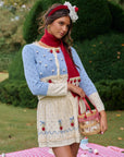 Christmas Berry Carol knit Cardigan (Blue)
