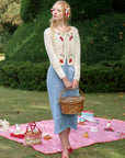 Christmas Berry Carol knit Cardigan (beige)