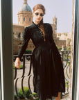 Rose Cape Dress - Raven