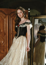 Midnight Crimson Rose Corset Dress