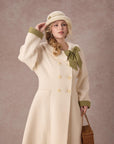 Curve&Plus Sunlit Daisy Wool Coat (White)