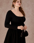 Curve&Plus Courtyard Rendezvous Knit Dress (Black)