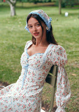 Blue Flower Trail Dress