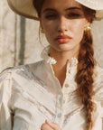 Rose Cape Blouse - Beige