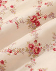 Lacemade "Red Garnet" 100% cotton fabric detail - vintage floral print