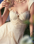 Lacemade vintage white lace mini dress for romantic evening events
