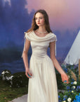 "Crash Landing On You" white satin dress - elegant bridal shower or wedding dress