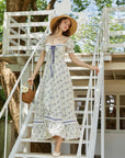 Lacemade "Petrea Volubilis" - Blue vine floral print on 100% cotton