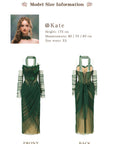 Lacemade "Forest Muse" Forest Green Tulle Dress - Front and Back View
