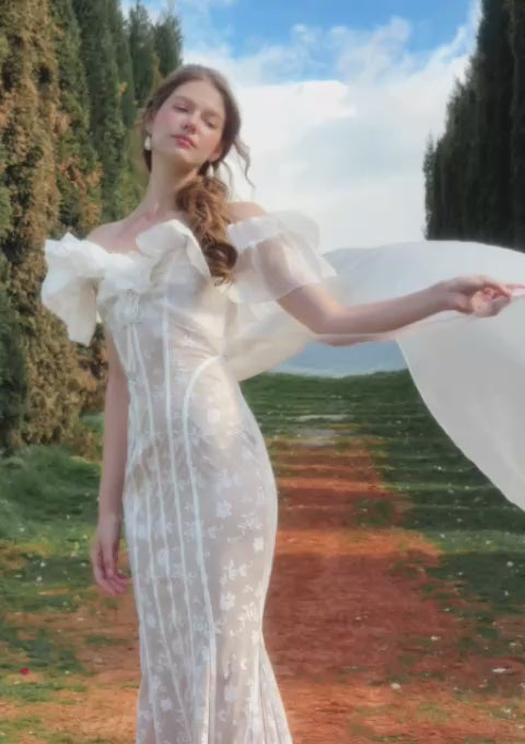 white corset dress maxi Morning Dew Lace Tulle 现货面料AI生款 Sexy Backless Luxurious Diamond Made from high Color:Mauve Mist