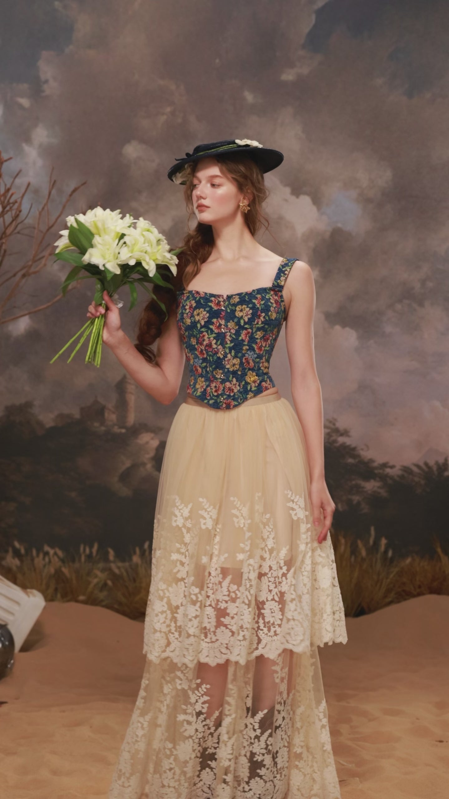Azure Flower Fair Corset