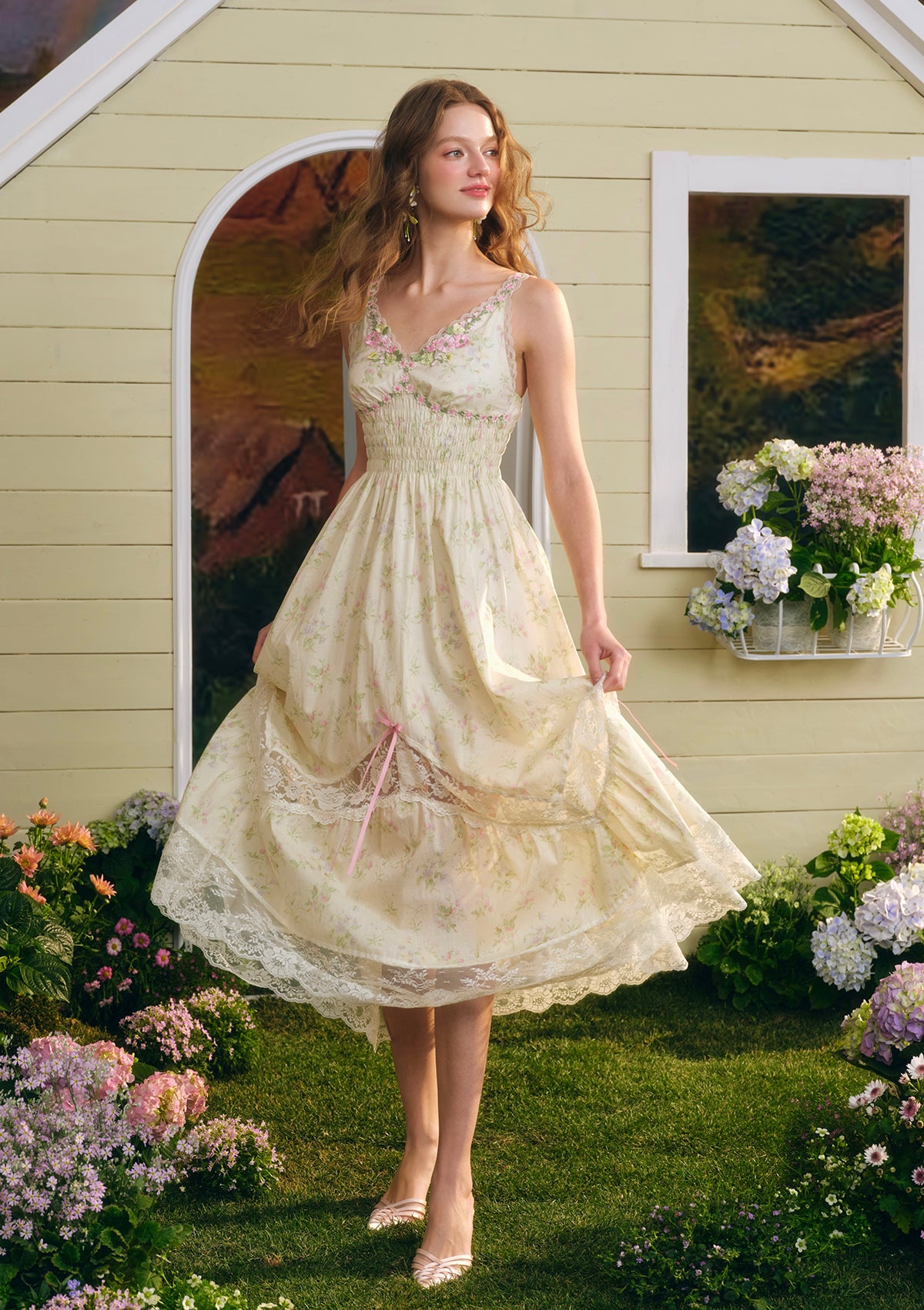Floral Holiday Dress Pre-order / L