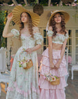 Lacemade pastel green floral dress - elegant princesscore photoshoot look