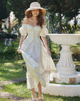 Lacemade coquette aesthetic white prairie dress - Honeymoon or vacation