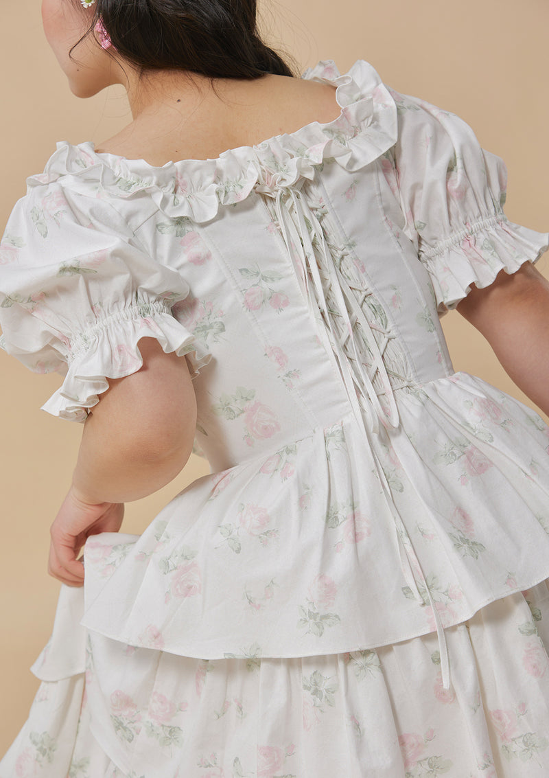 bloom in coral island corset dress Bloom in Coral Island Corset Dress Wearing a white dress, feel like a princess walking out of story, filled with romance and elegance #lacemade #softgirlaesthetic #girlydress #modernvintage