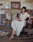 Lacemade "Du Cocon au Papillon" side view - Flowing skirt and corset waist
