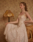 Victorian Style Gold Mesh Midi - Lacemade "The Glass Candy" Dress