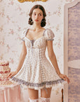 Lacemade ruffle mini dress with tiered layers - Vintage cottagecore dress style