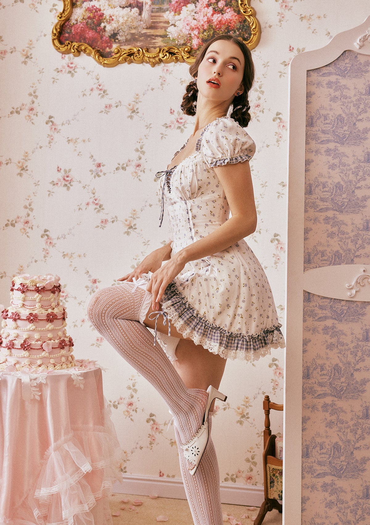 Lacemade Peter Rabbit Dollhouse Dress side view - Corset mini dress details