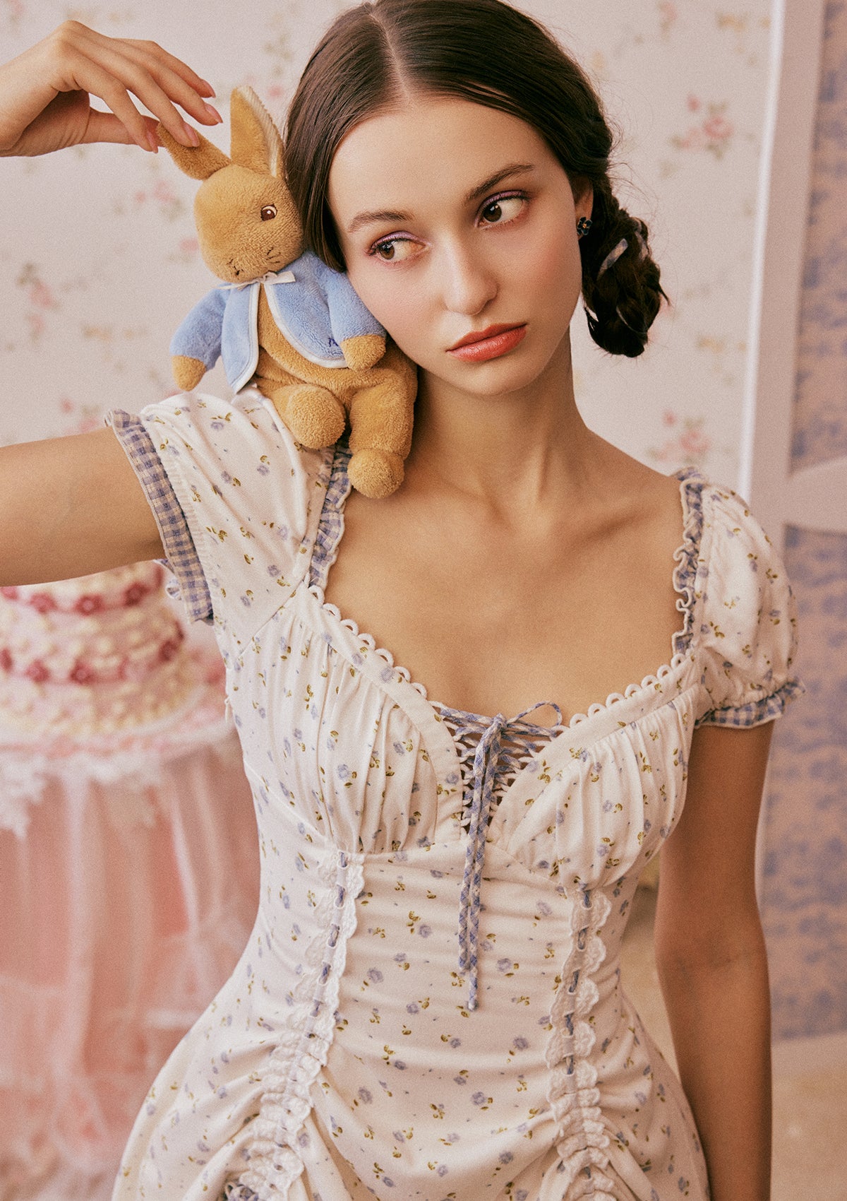 Lacemade tea party dress - Vintage cottagecore mini dress silhouette