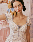 Lacemade tea party dress - Vintage cottagecore mini dress silhouette