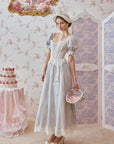 Princess Lily of the Valley Blue Midi Dress for Romantic Photoshoots