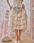 Princess Lily of the Valley Tiered Ruffle Hem Blue Midi Dress