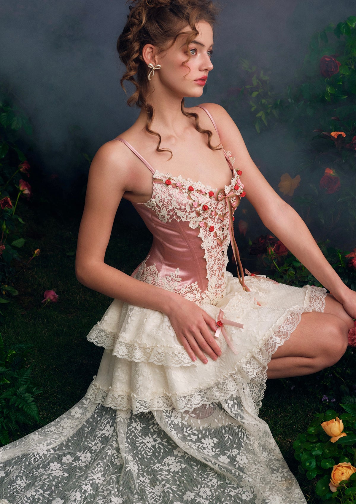 lace dress skirt Flower Fairy S Elegant layered skirt Color:#36-Sapphire RRS - America's Favorite U043026-LR