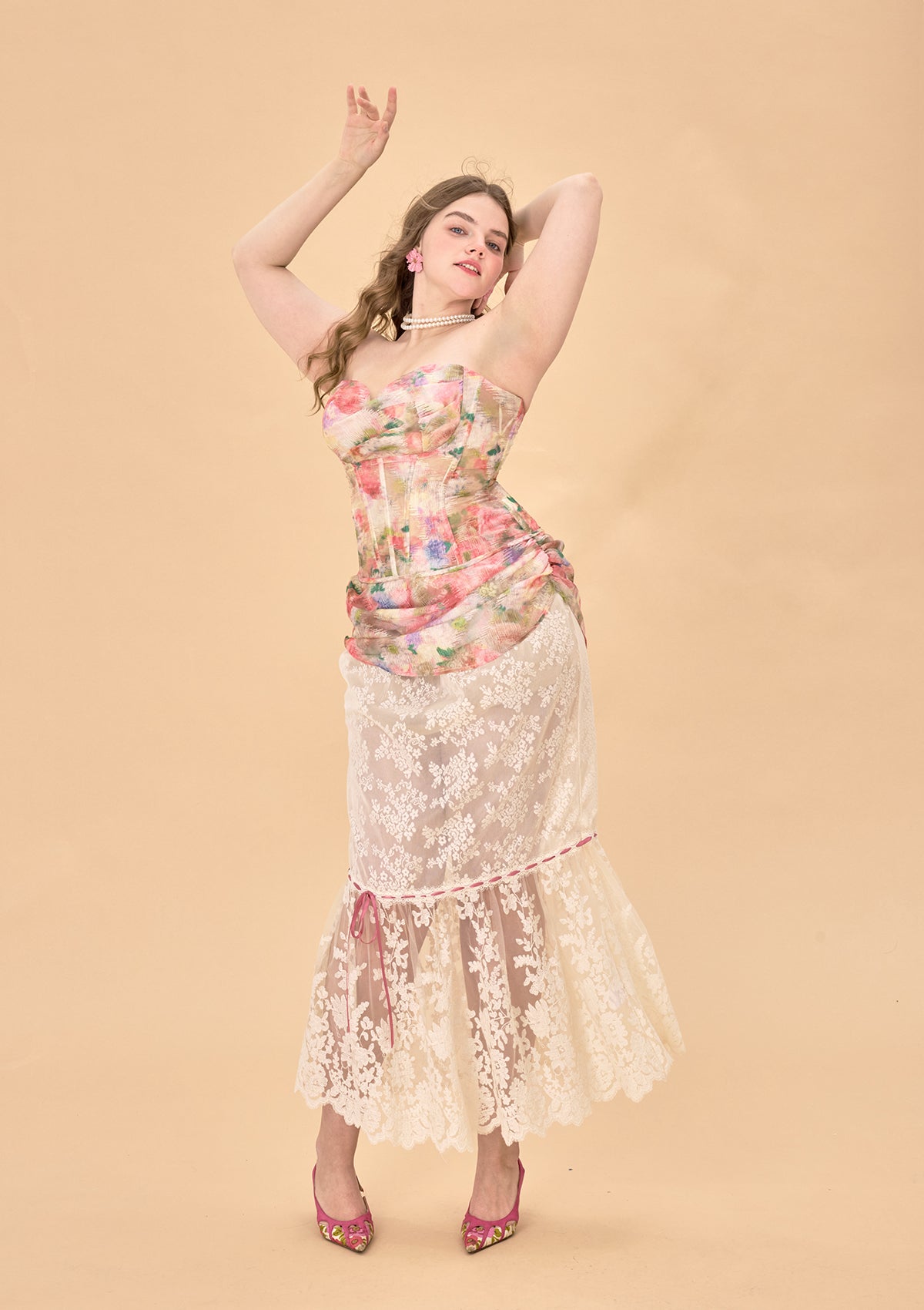 Curve &amp; Plus Floral Mirror Skirt