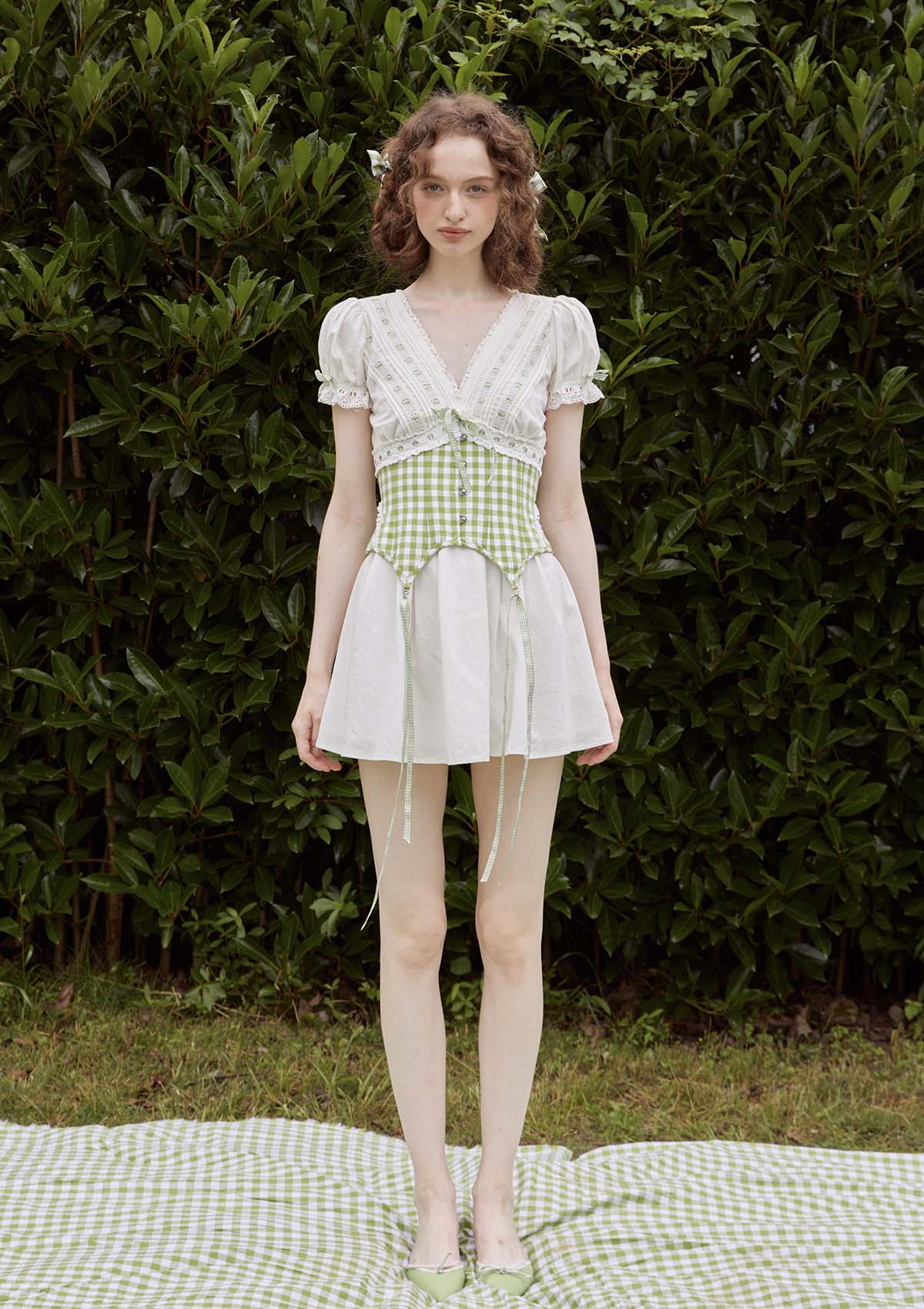 PALAVAパラバRITA DRESS GREEN APPLE BLOSSOM rita-apple-