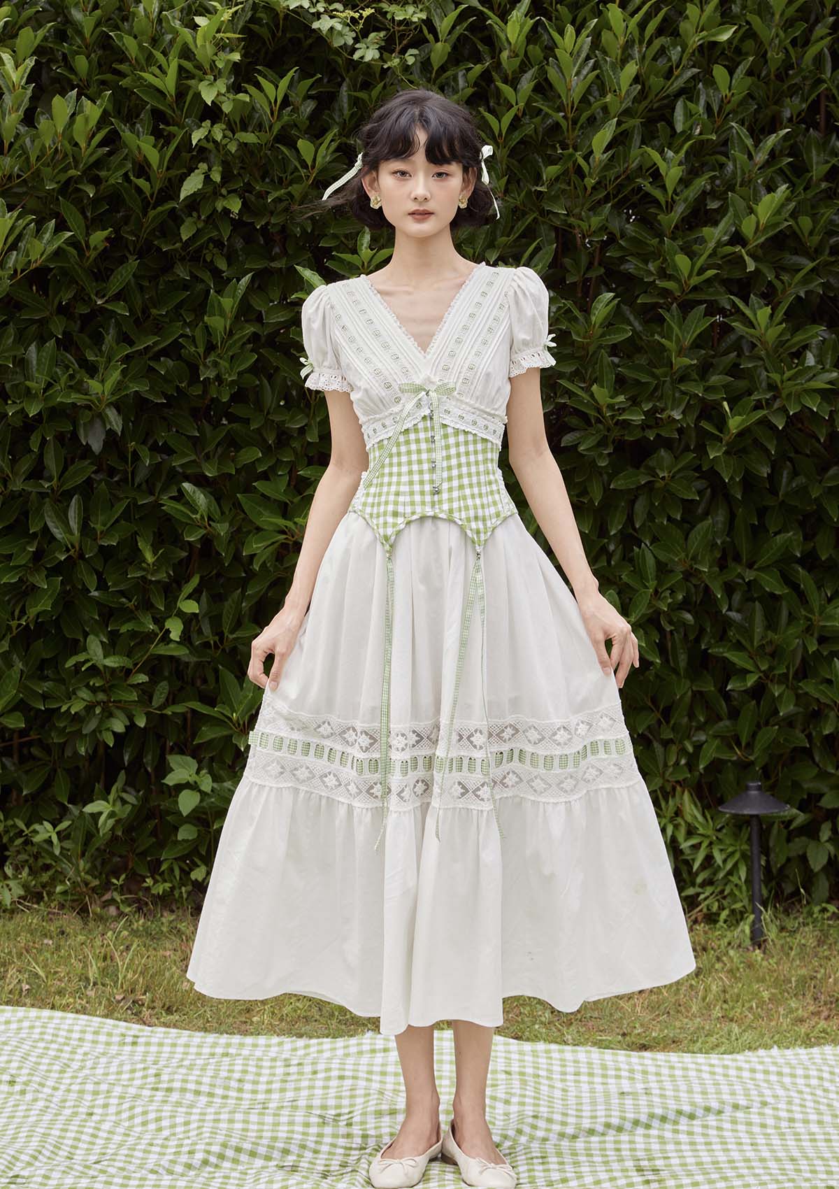 PALAVAパラバRITA DRESS GREEN APPLE BLOSSOM PALAVAパラバRITA DRESS GREEN APPLE BLOSSOM