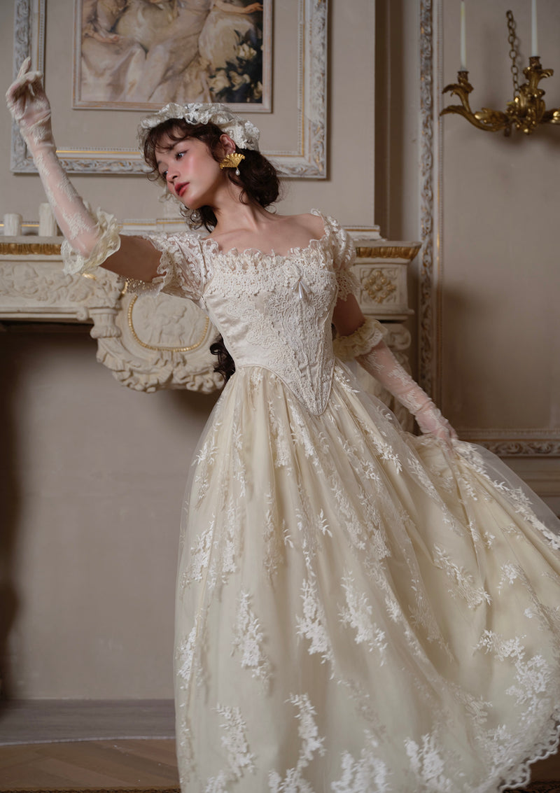 Rococo Ivory Lace Dress | Opulent Lace Dress - LaceMade Pre-order / XS Rococo Ivory Lace Dress | Opulent Lace Dress - LaceMade Pre-order / XS