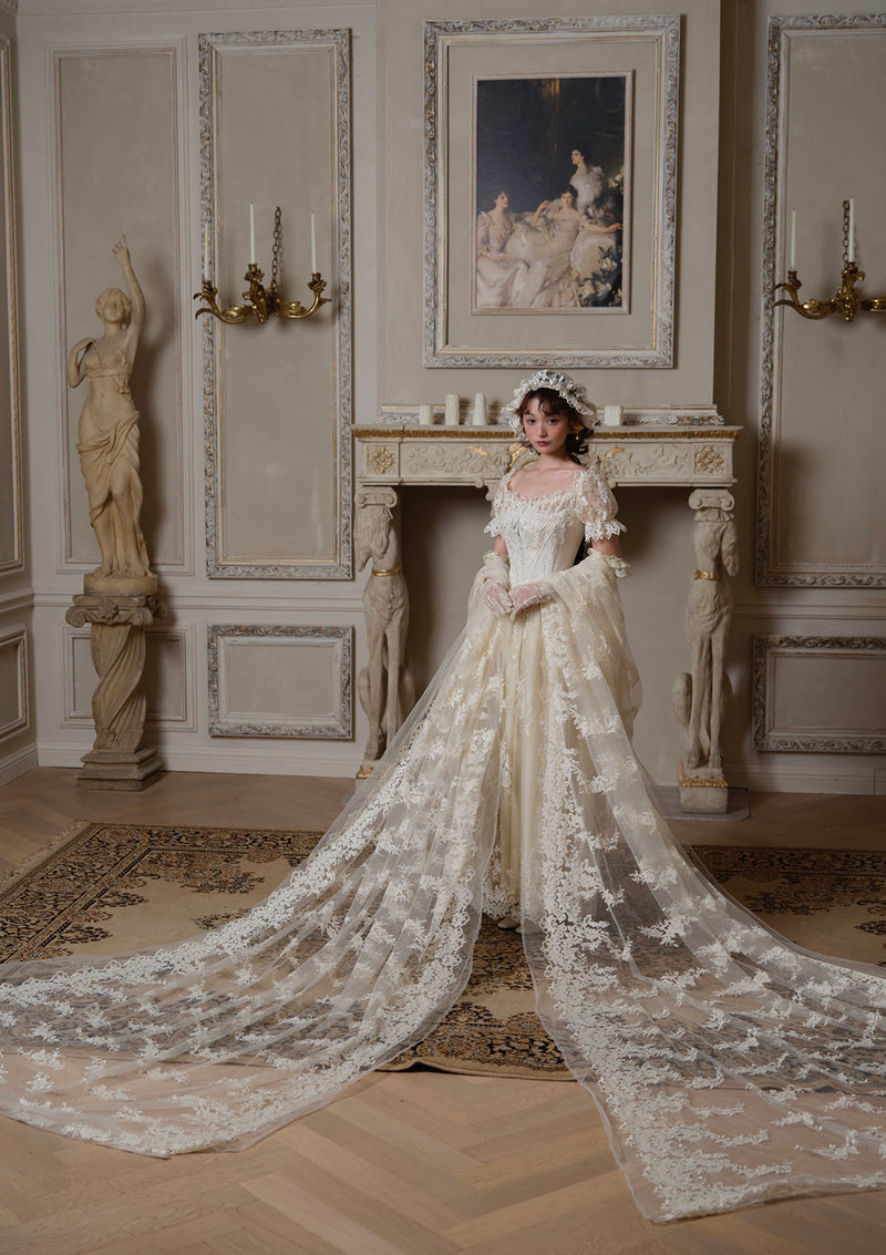 Rococo Ivory Lace Dress | Opulent Lace Dress - Lacemade In-Stock / M Rococo Ivory Lace Dress | Opulent Lace Dress - Lacemade In-Stock / M
