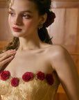 Wild Rosa in Spanien Korsettkleid