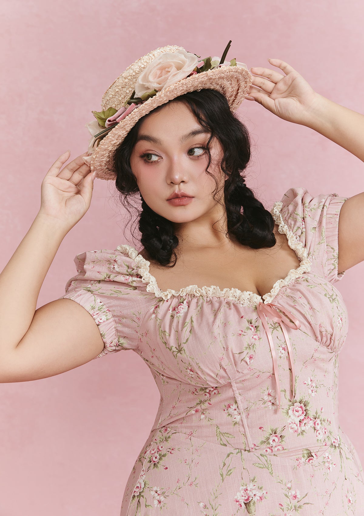 Lacemade ピンクバラの物語コルセットドレス Curve & Plus Rosa Rubus Story Corset Dress