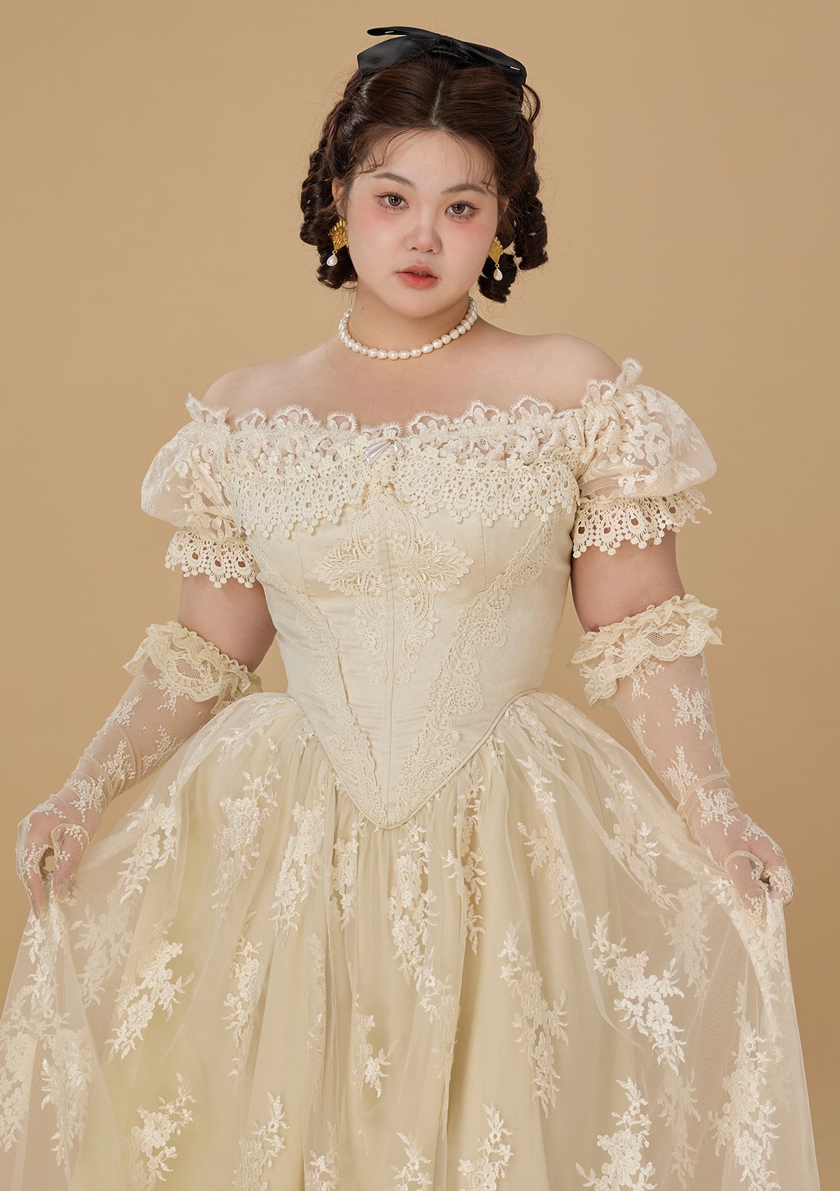Curve & Plus The Tear of Blossom and Candle Corset Dress 4XL / In-stock