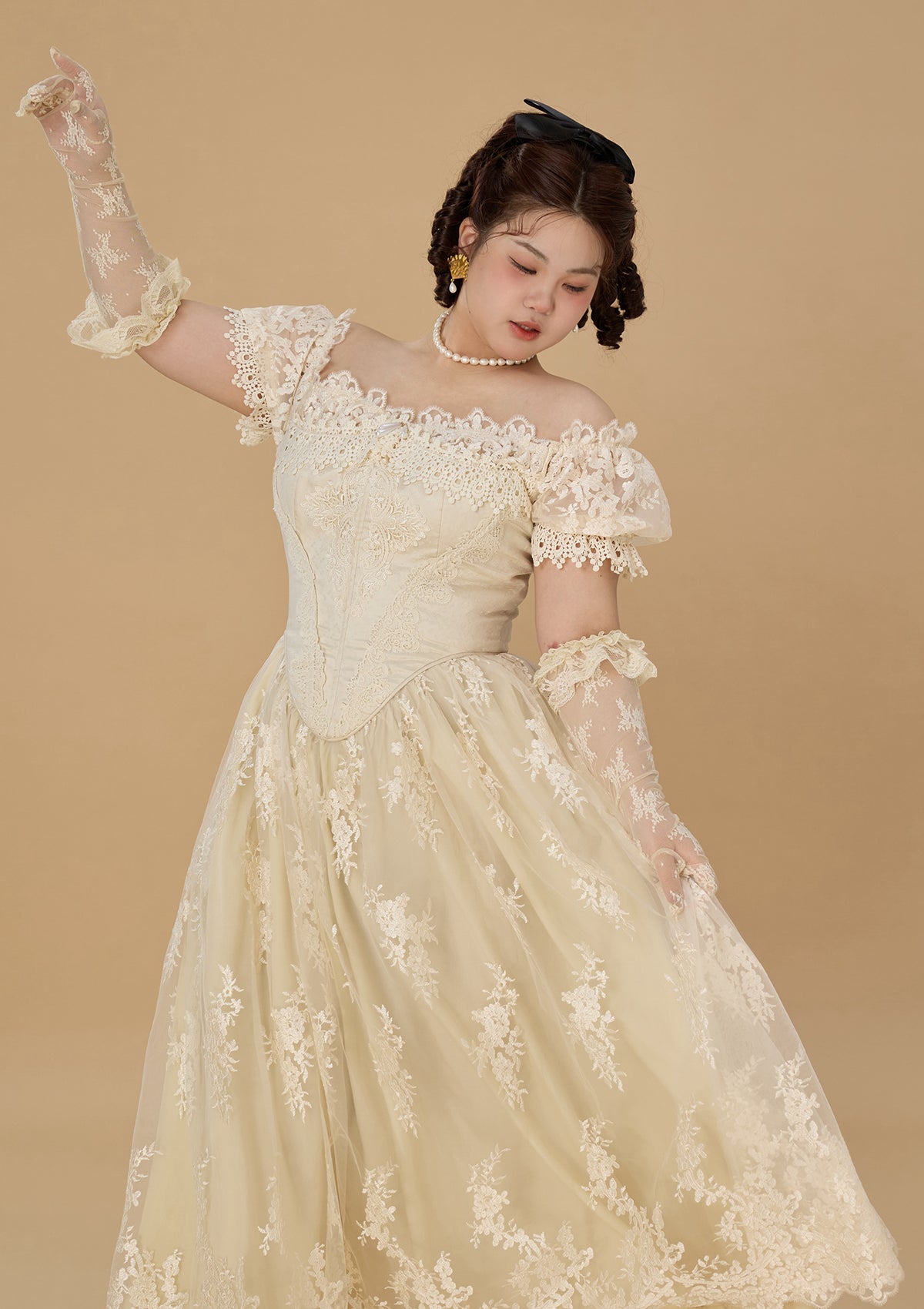 Curve & Plus The Tear of Blossom and Candle Corset Dress 4XL / In-stock
