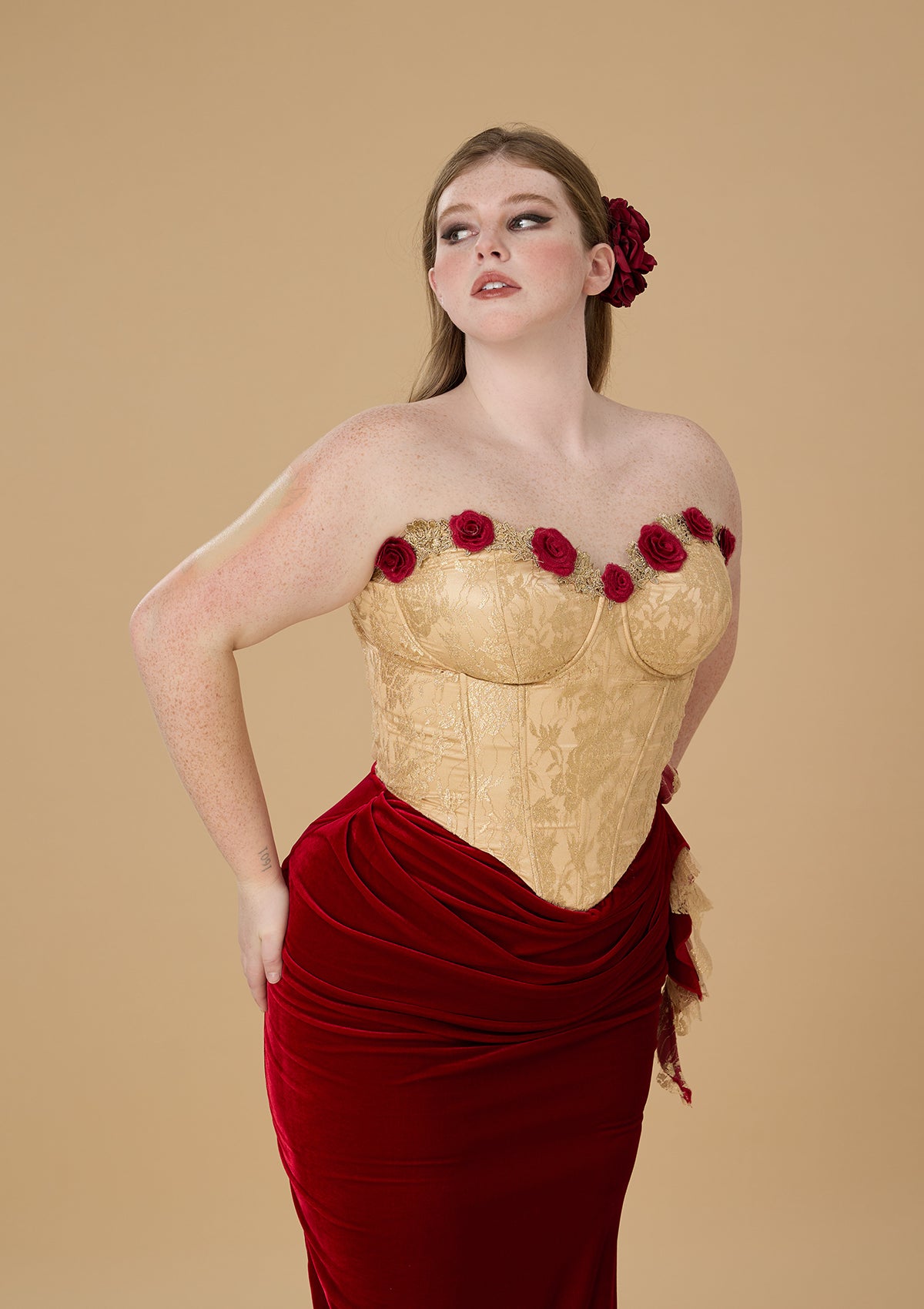 Curve &amp; Plus Wild Rosa in Spain Corset Dress