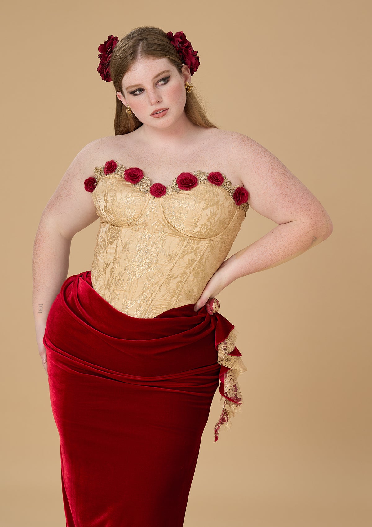 Curve &amp; Plus Wild Rosa in Spain Corset Dress