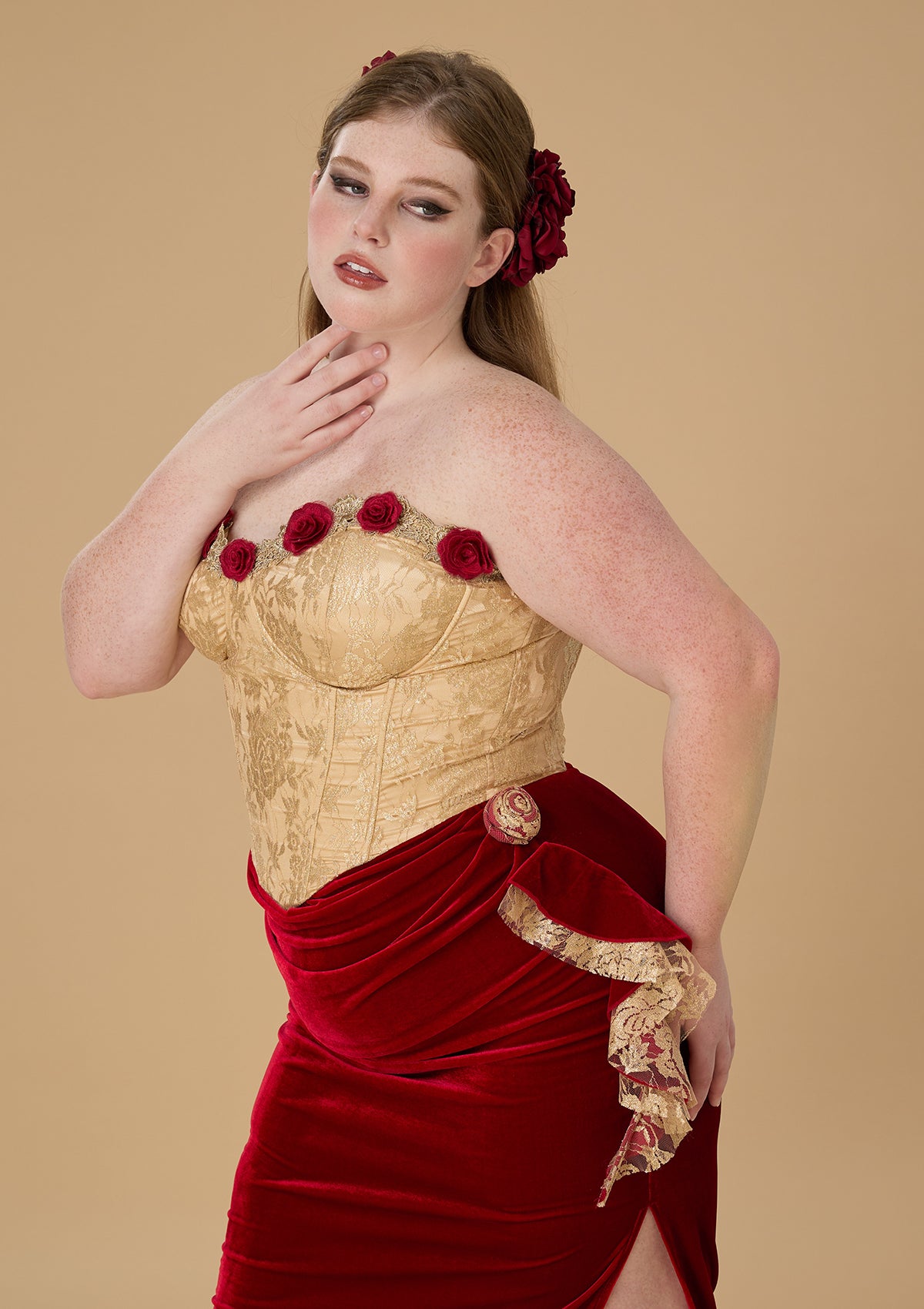Curve &amp; Plus Wild Rosa in Spain Corset Dress