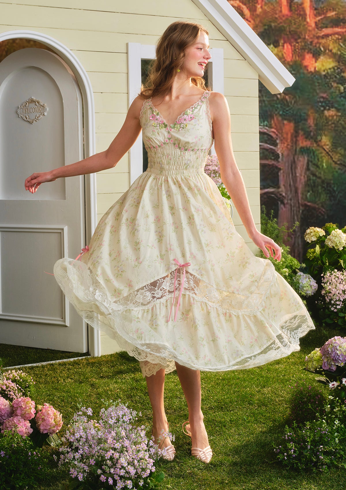 Floral Holiday Dress L
