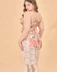 Curve & Plus Floral Mirror Corset