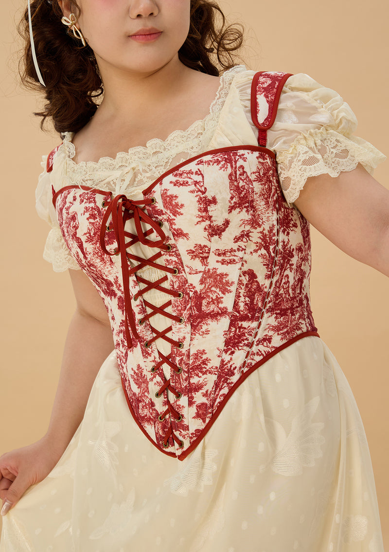 Curve & Plus Red Winery Corset