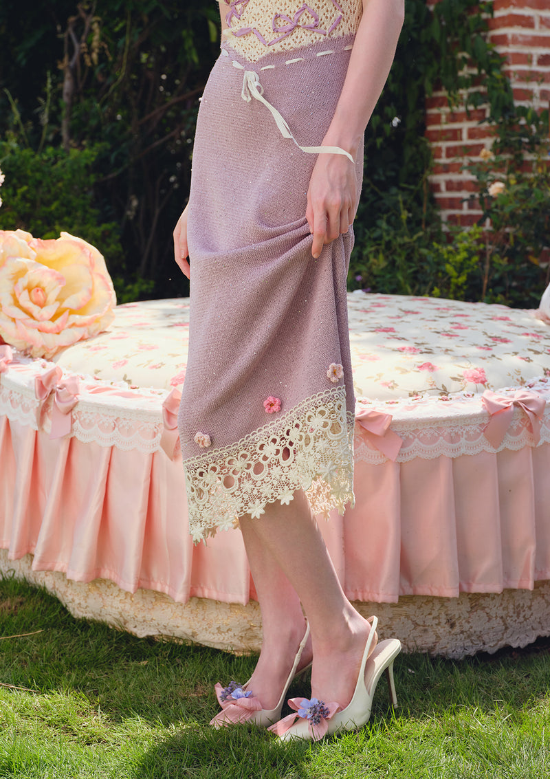 Floral Beauty Banquet Knit Dress S Floral Beauty Banquet Knit Dress S